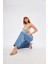 Kadin Snow Kot Rengi Orta Bel Denim Pantolon 7