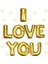 I Love You Folyo Balon Altın Renk 35 CM 1