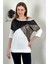 Omzu Askılı Parça Detaylı Rahat Kumaş T-Shirt 4