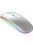 1600 Dpı Şarj Edilebilir 2.4 Ghz Rgb Işık Çift Modlu Bluetooth Mouse - AL2767 Gümüş 1