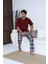 Erkek 70031 Kısa Kol Yaka Düğmeli Pijama Takımı Bordo 3