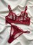 Bordo Dantelli Brode Iç Çamaşır Takımı Bralette (Balenli Sütyen &tanga) Seksii, Fantazii 4