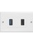 1x 2port HDMI + USB 3.0 Dişi Duvar Yüzü Plaka Paneli Çıkış Soketi Genişletici Beyaz (Yurt Dışından) 3