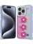 Apple iPhone 15 Pro Kılıf Parlayan Sıvılı Simli Kabartma Figürlü Zore Cevze Kapak-Mor PAPATYA-868043 1