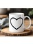 Siyah Kalp Tasarımlı Beyaz Seramik Baskılı Kupa Bardak 330 ml 1