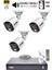 3 Kamera Sesli Gece Renkli Güvenlik Kamerası Full Hd-Su Geçirmez Güvenlik Kamerası Seti 250GB 2