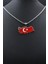 Türk Bayrağı ( Ay Yıldızlı ) Mineli 925 Ayar Gümüş Kolye Kral Zincir 2mm 901580 4
