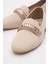 Kadın Tokalı Triko Ayakkabı Bej 3