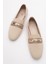 Kadın Tokalı Triko Ayakkabı Bej 5