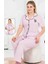 Kısa Kollu Pamuklu Soft Kumaş Piyeli Lila Renk 2 Li Pijama Takımı 1