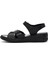 Kadın Siyah Bilekten Bantlı Deri Comfort Sandalet 25SFD320618 2