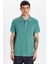Erkek Slim Fit Dar Kesim %100 Pamuk Yeşil Polo Yaka Tişört 1