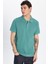 Erkek Slim Fit Dar Kesim %100 Pamuk Yeşil Polo Yaka Tişört 3