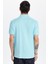 Erkek Slim Fit Dar Kesim %100 Pamuk Mavi Polo Yaka Tişört 5