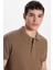 Erkek Slim Fit Dar Kesim %100 Pamuk Kahverengi Polo Yaka Tişört 2