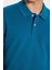 Erkek Slim Fit Dar Kesim %100 Pamuk Mavi Polo Yaka Tişört 3