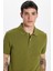Erkek Slim Fit Dar Kesim %100 Pamuk Haki Polo Yaka Tişört 2