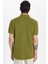 Erkek Slim Fit Dar Kesim %100 Pamuk Haki Polo Yaka Tişört 5