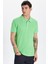 Erkek Slim Fit Dar Kesim %100 Pamuk Yeşil Polo Yaka Tişört 2