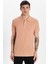 Erkek Slim Fit Dar Kesim %100 Pamuk Somon Polo Yaka Tişört 1
