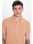 Erkek Slim Fit Dar Kesim %100 Pamuk Somon Polo Yaka Tişört 2