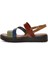 Kadın Çok Renkli Kalın Tabanlı Deri Bodrum Sandalet 25SFD330618 2