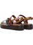 Kadın Çok Renkli Kalın Tabanlı Deri Bodrum Sandalet 25SFD330618 5