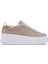 Kadın Bej Bağcıklı Kalın Tabanlı Süet Deri Sneaker 25SFD371510 1