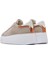 Kadın Bej Bağcıklı Kalın Tabanlı Süet Deri Sneaker 25SFD371510 5