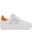 Kadın Beyaz Bağcıklı Kalın Tabanlı Deri Sneaker 25SFD371718 1