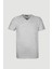 V Yaka Kısa Kollu Gri T-Shirt 1