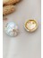 Gold Mavi Çiçek Motifli Luxury Mine Dolgu Renkli Tasarım Küpe 4