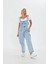 Mavi Ayarlanabilir Askılı Cepli Oversize Kesim Denim Salopet 6