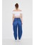Mavi Bol Kesim Yüksek Bel Balloon Fit Baggy Jean Kot Salaş Kadın Pantolon 7