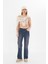 Lacivert Wide Leg Yüksek Bel Uzun Jean Yıkamalı Pantolon 1