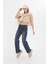Lacivert Wide Leg Yüksek Bel Uzun Jean Yıkamalı Pantolon 4