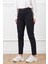 Siyah Kadın Mom Jean Yüksek Bel Düz Paça Kot Pantolon %100 Pamuklu 1