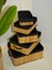 BadeHome Decoration Bambu 5'li Siyah Kumaşlı Sepet (Banyo,kozmetik,mutfak Dolap Organizeri) 1