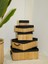 BadeHome Decoration Bambu 5'li Siyah Kumaşlı Sepet (Banyo,kozmetik,mutfak Dolap Organizeri) 3