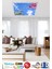Çiçekli Gökyüzü Baskılı Avize - 60WATT, 60 x 60 Avize,yeni Nesil Aydınlatma, Kare Modern LED Lamba 1