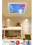 Çiçekli Gökyüzü Baskılı Avize - 60WATT, 60 x 60 Avize,yeni Nesil Aydınlatma, Kare Modern LED Lamba 4