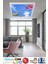 Çiçekli Gökyüzü Baskılı Avize - 60WATT, 60 x 60 Avize,yeni Nesil Aydınlatma, Kare Modern LED Lamba 5