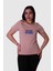 Mavi-Kırmızı Kova Baskı Bej Kadın T-Shirt Model 4 1
