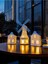 Yeldeğirmeni ve 2 Evli Dekoratif Işıklı 3lü Set Tealight Ev Mumluk Ev Dekoru Yılbaşı Süsleri 3