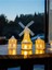 Yeldeğirmeni ve 2 Evli Dekoratif Işıklı 3lü Set Tealight Ev Mumluk Ev Dekoru Yılbaşı Süsleri 4
