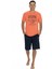 18877 Erkek Mercan Yarım Kollu Bisiklet Yaka Şort Takım 1