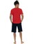 18868 Erkek Kırmızı Yarım Kollu Bisiklet Yaka Şort Takım 4
