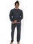 18922 Erkek Antrasıt Melanj Uzun Kollu Dik Yaka Pijama Takımı 1