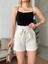 Beli Büzgülü Kuşaklı Mini Şort 3