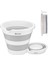12 Litre Katlanabilir Kova - Akordiyon Katlanır Kova - Gri - 32.5 x 27.5 x 6 cm - Pp+ Tpr 1